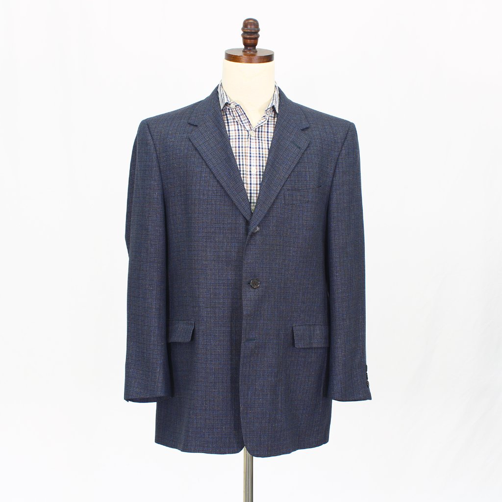 Hart Schaffner Marx 44r Blue Blazer Sport Coat Jacket 3-Button Solid Y252